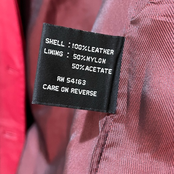 La Nouvelle Renaissance Leather Coat Burgundy Red Women’s XL - Picture 6 of 7